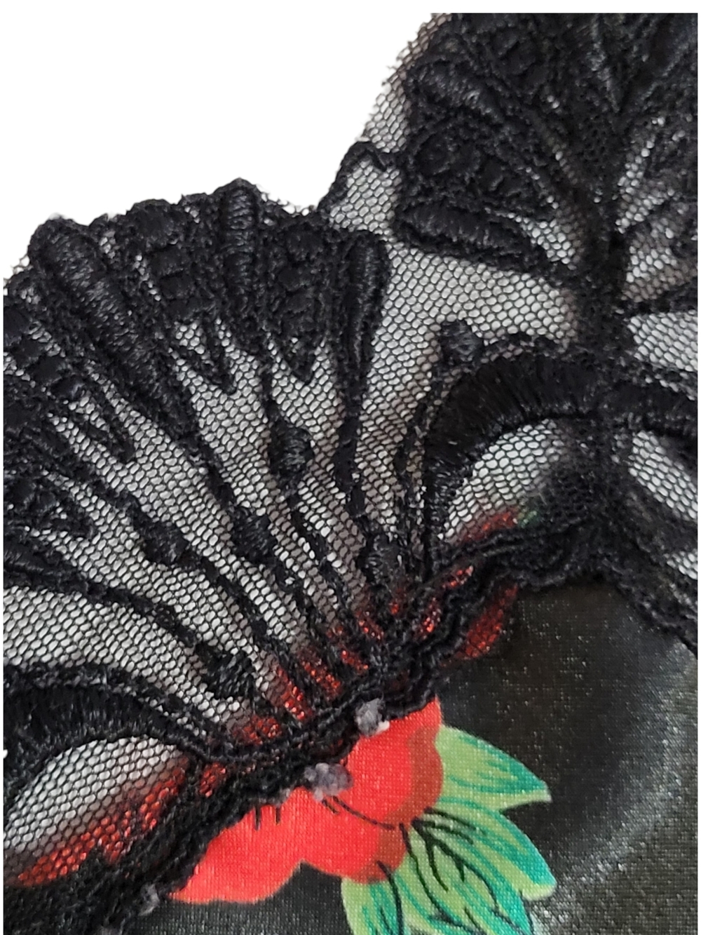 Vintage VS Gold Label Satin Floral Camisole Black Lace 90s S - Picture 5 of 7